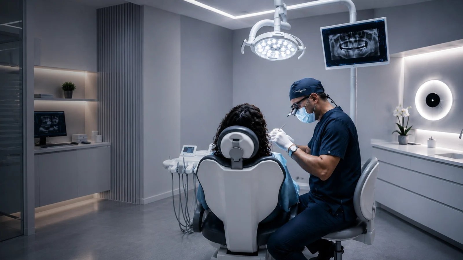 Professionista Odontosinergy durante una visita odontoiatrica
